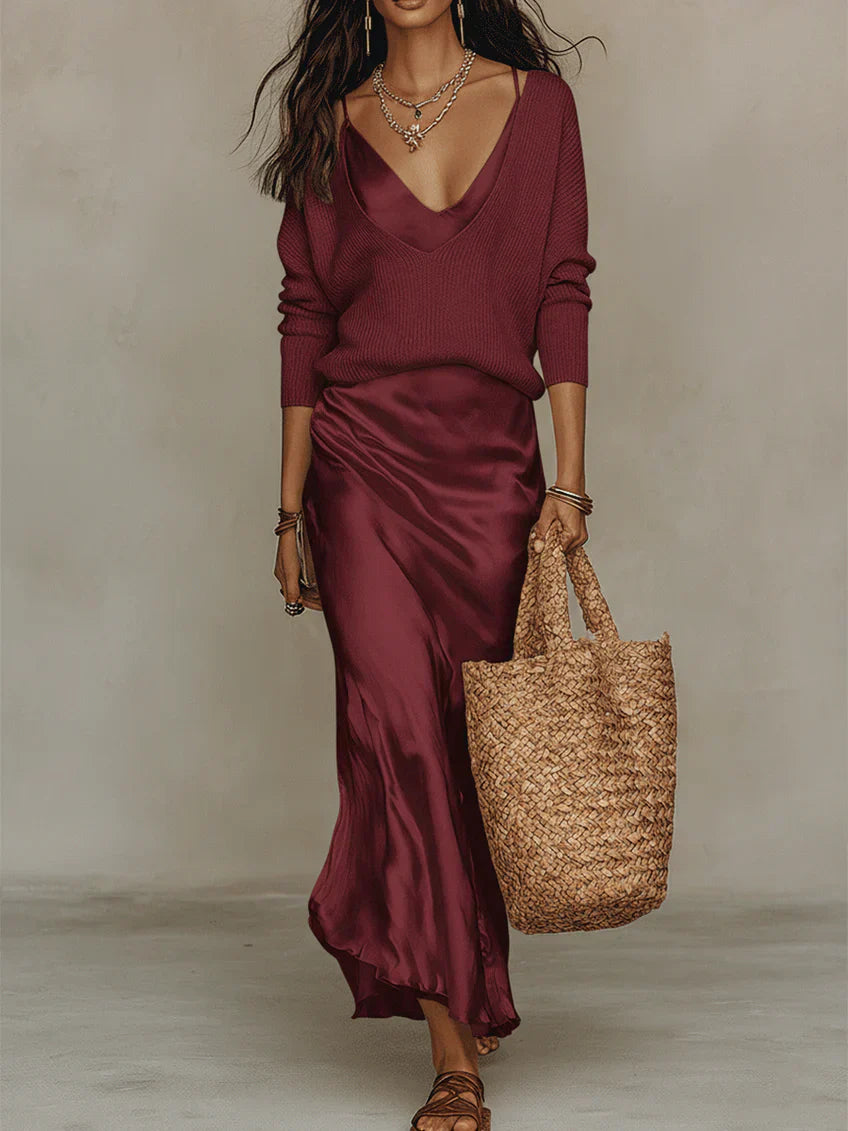 LAUREN™ - Slip Dress & Knit Set