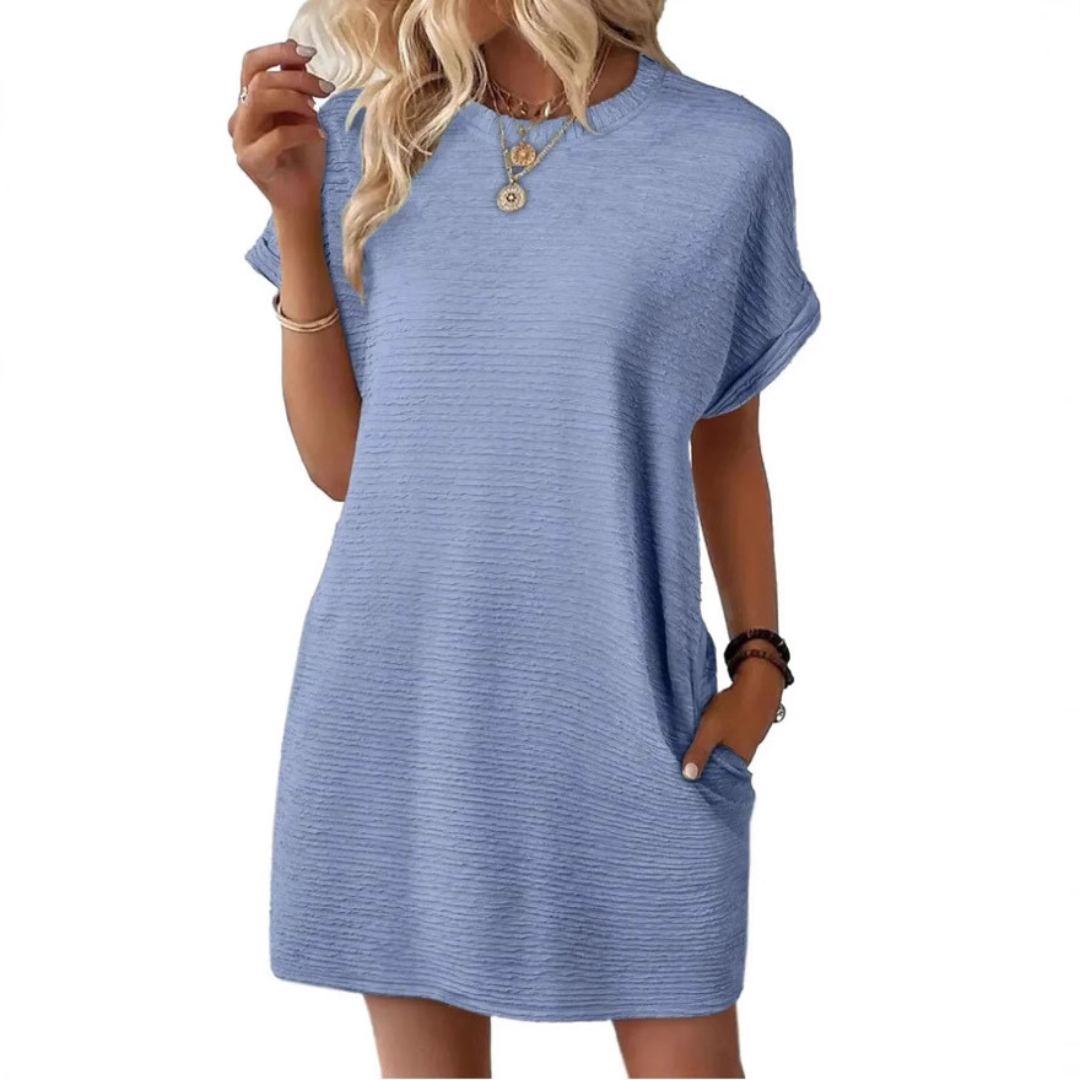 EMMA™ – Casual Minimalist Round Neck Summer Dress