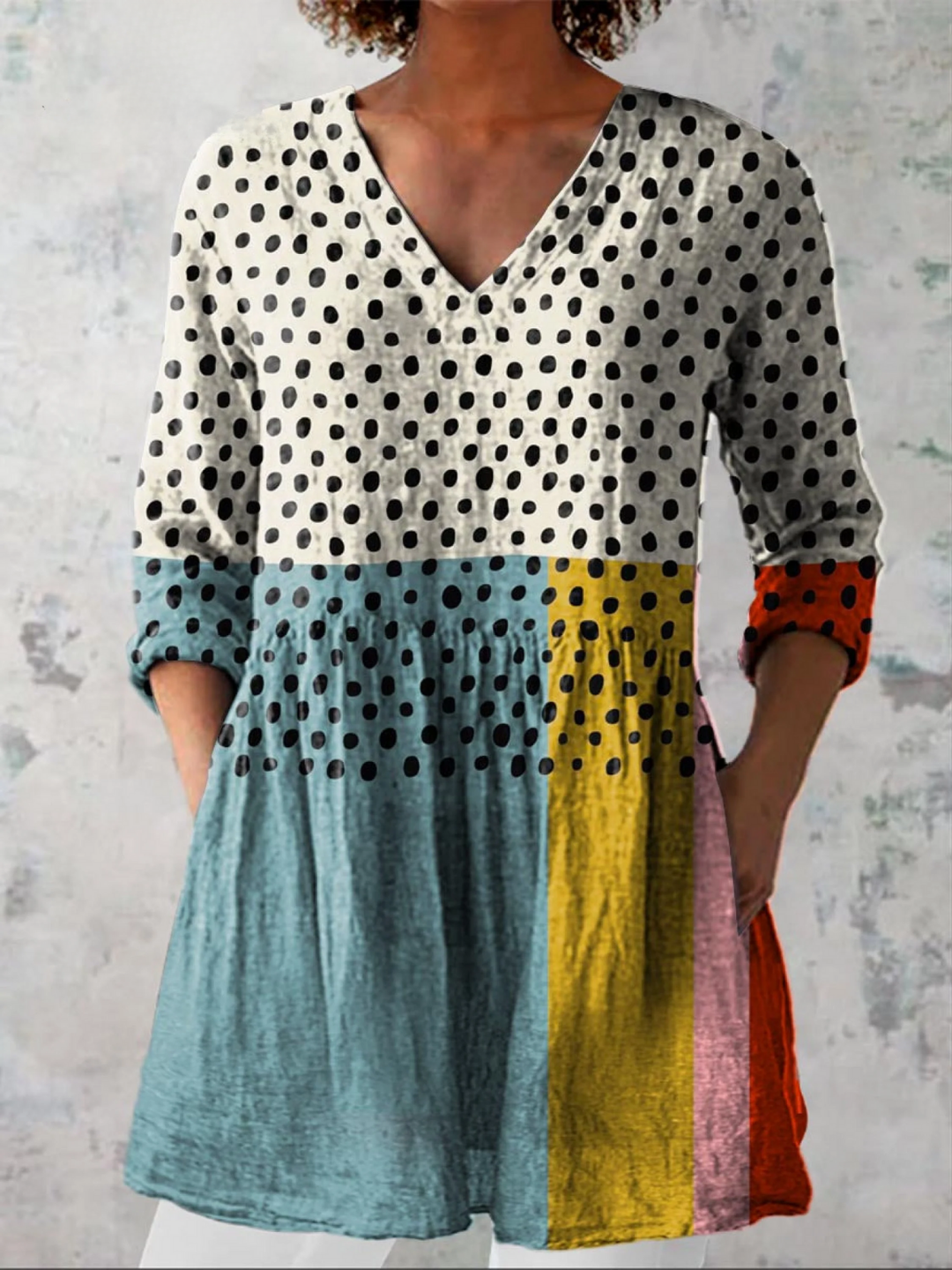 SOPHIE™ - Long Blouse with V-Neck
