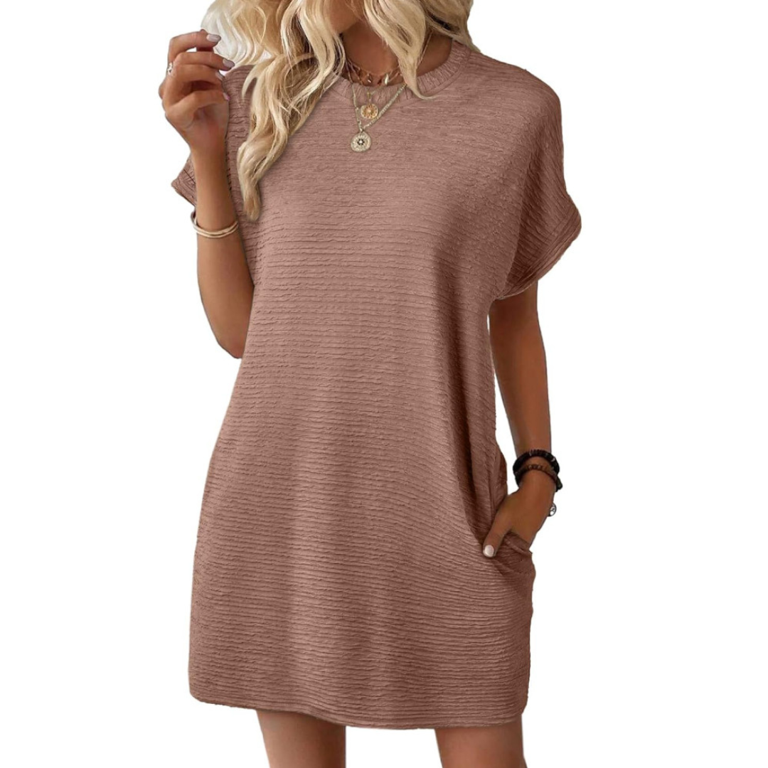 EMMA™ – Casual Minimalist Round Neck Summer Dress