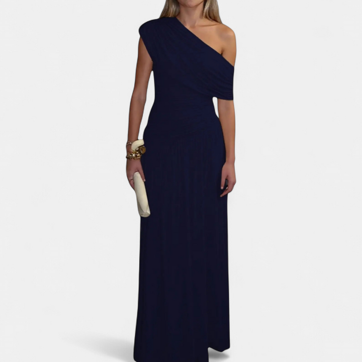 CELINE™ – One-Shoulder Pleated Midi Dress