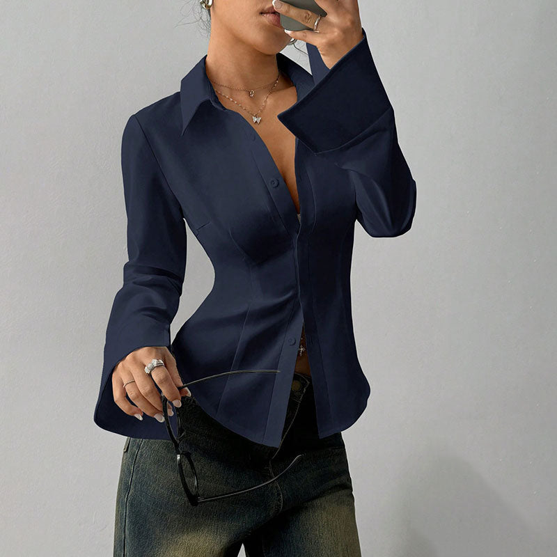 CLAIRE™ – Slim Fit V-Neck Blouse