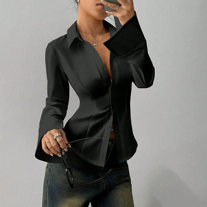 CLAIRE™ – Slim Fit V-Neck Blouse