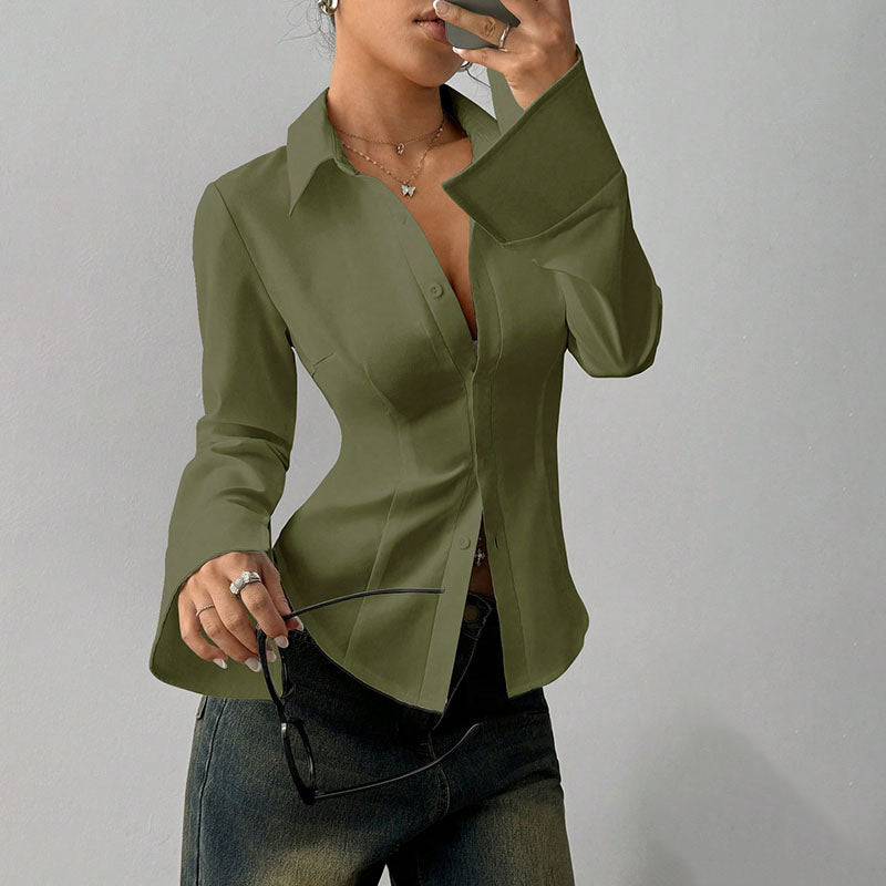 CLAIRE™ – Slim Fit V-Neck Blouse