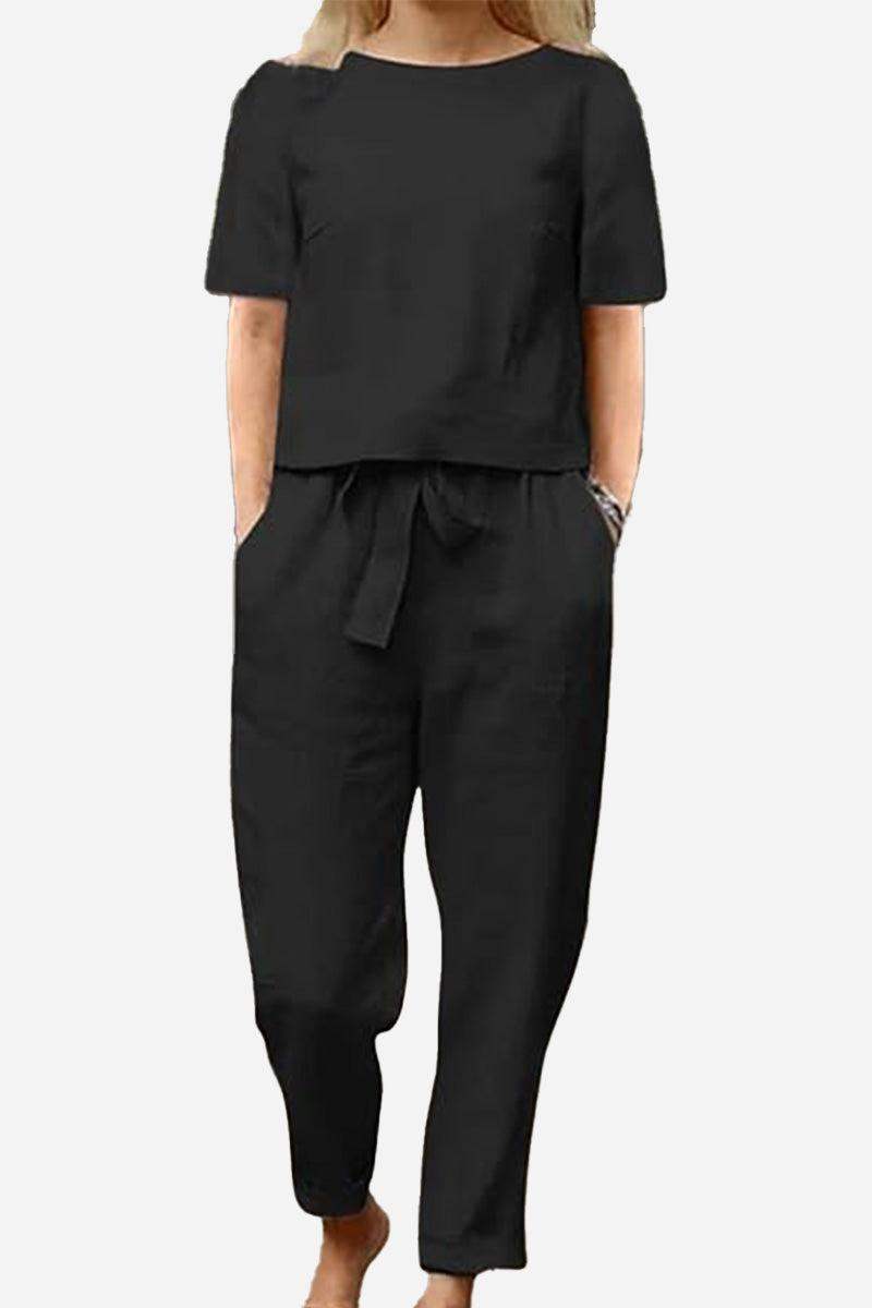 ADDISON™ - Cotton-Linen Blend Monochrome Two-Piece Set