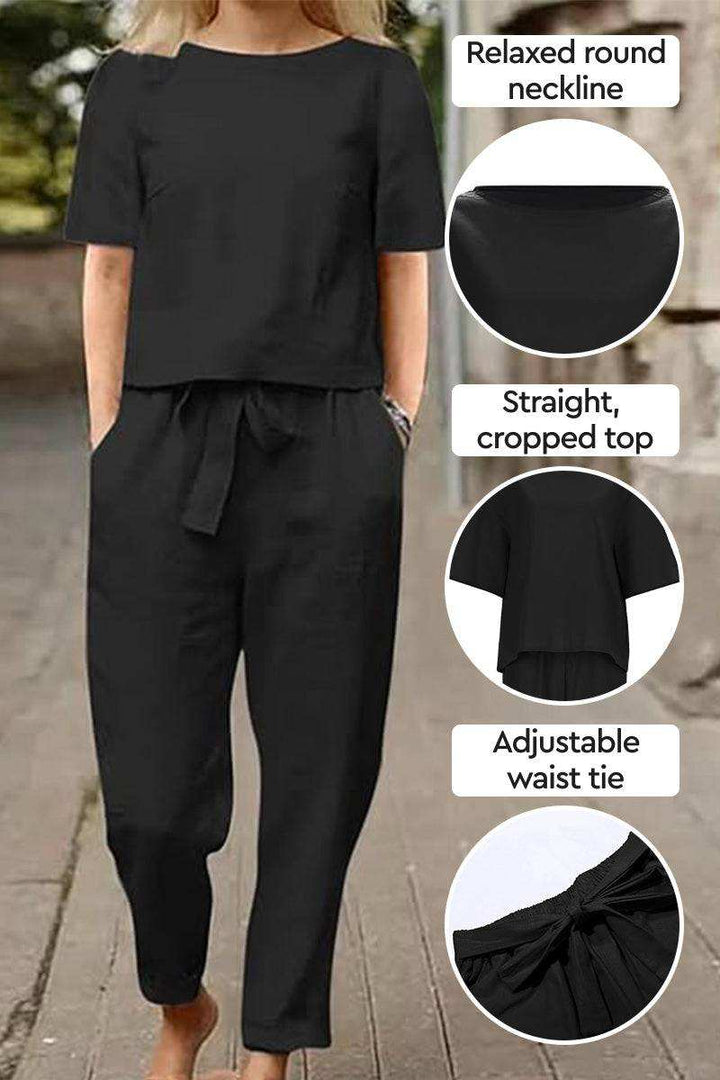 ADDISON™ - Cotton-Linen Blend Monochrome Two-Piece Set