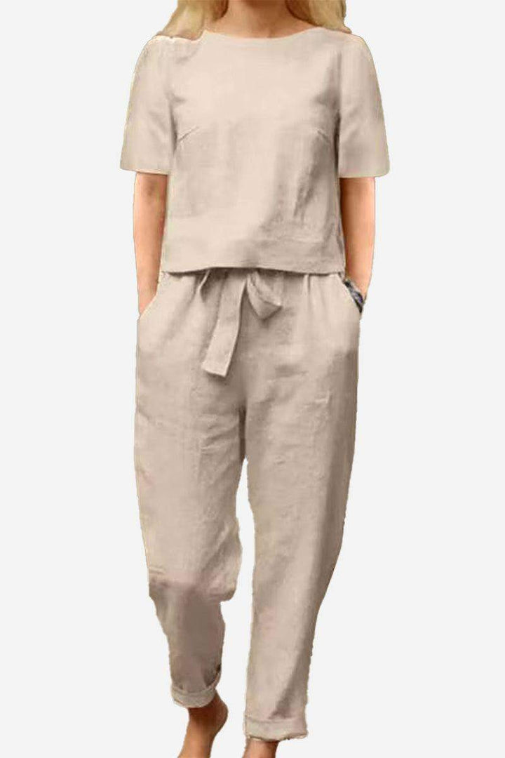 ADDISON™ - Cotton-Linen Blend Monochrome Two-Piece Set