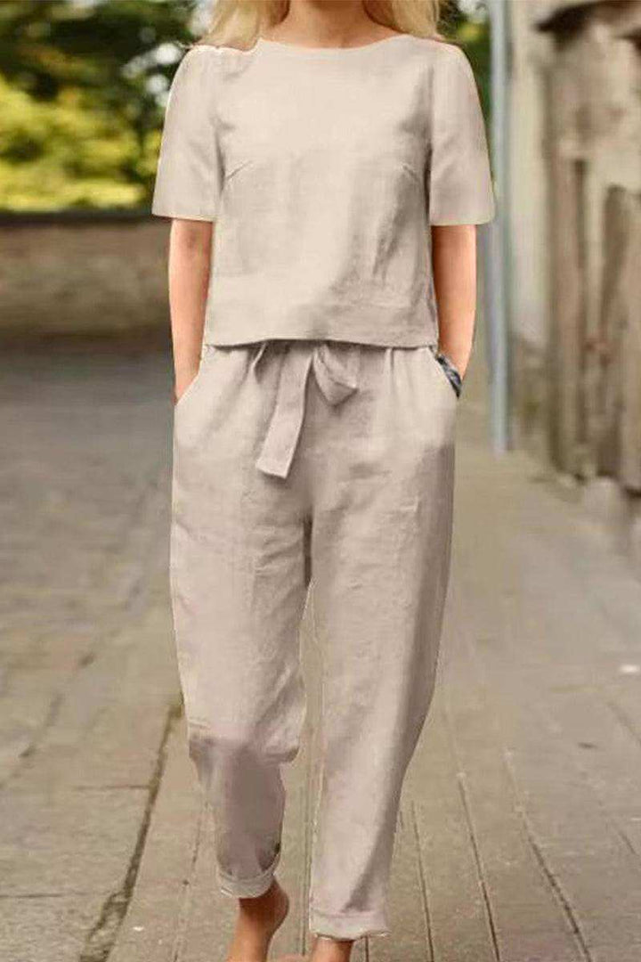 ADDISON™ - Cotton-Linen Blend Monochrome Two-Piece Set