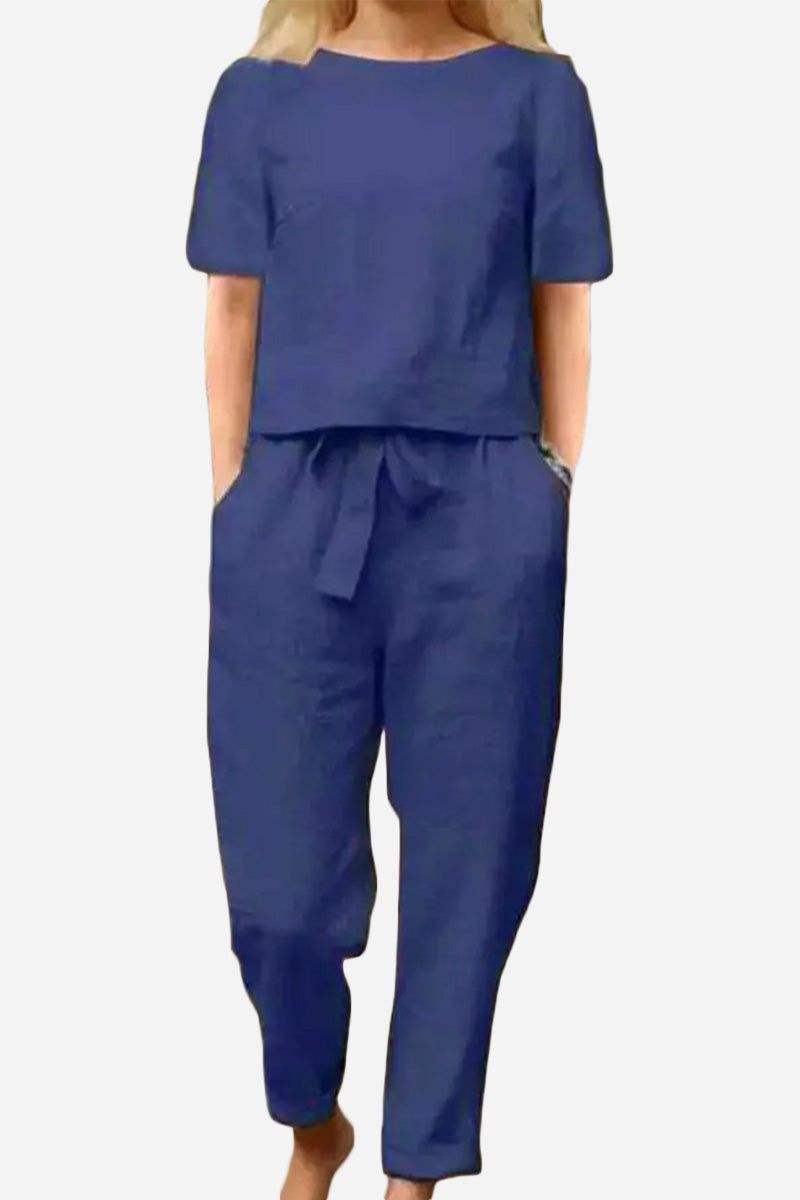 ADDISON™ - Cotton-Linen Blend Monochrome Two-Piece Set