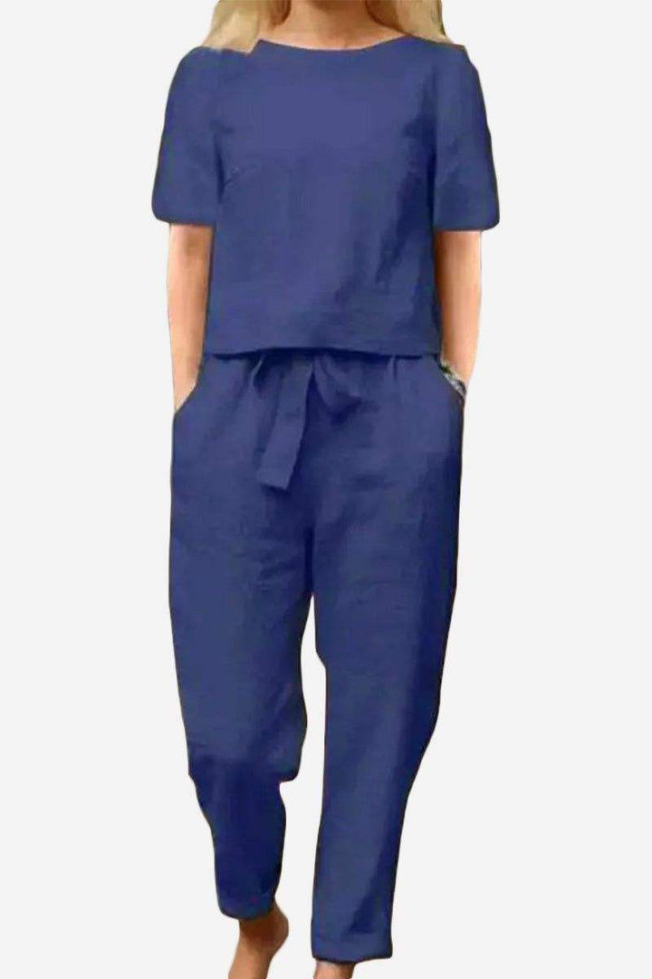ADDISON™ - Cotton-Linen Blend Monochrome Two-Piece Set