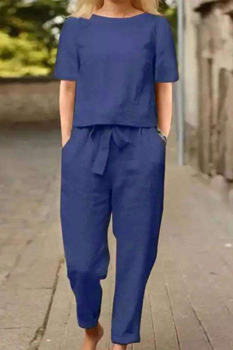 ADDISON™ - Cotton-Linen Blend Monochrome Two-Piece Set