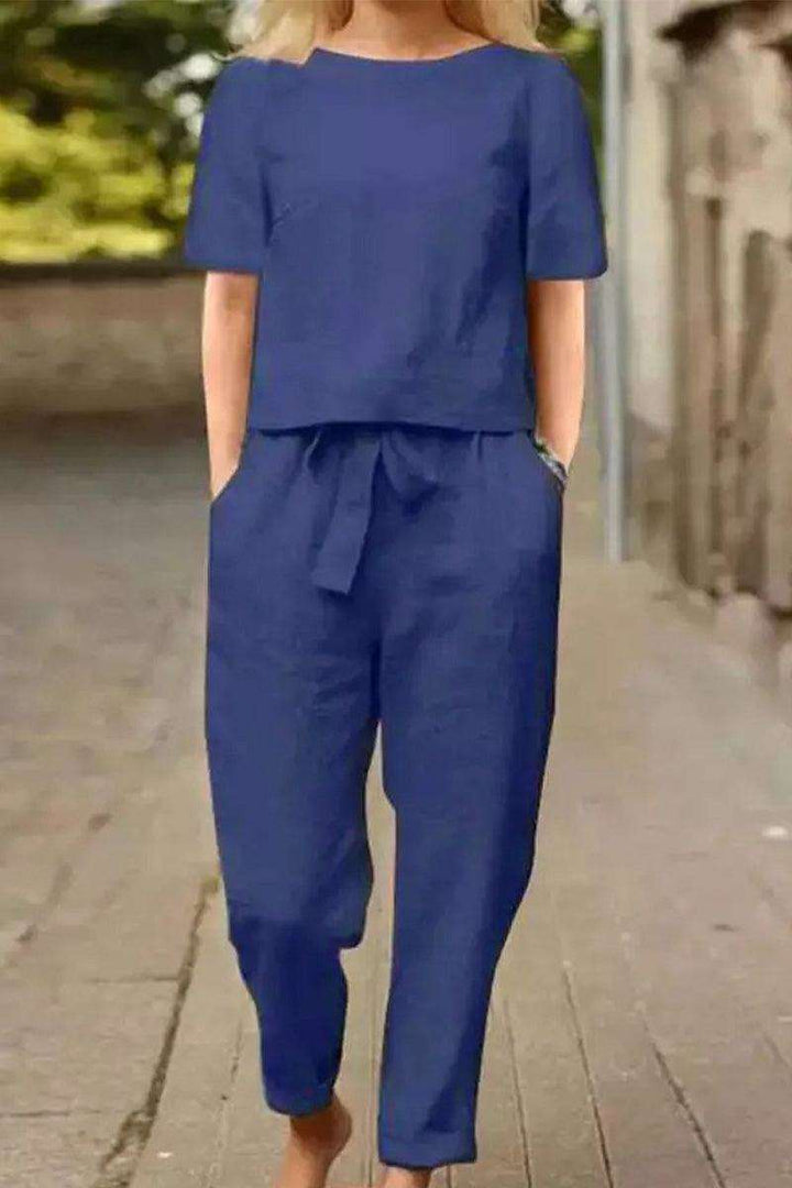 ADDISON™ - Cotton-Linen Blend Monochrome Two-Piece Set