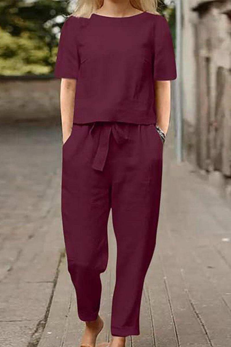 ADDISON™ - Cotton-Linen Blend Monochrome Two-Piece Set