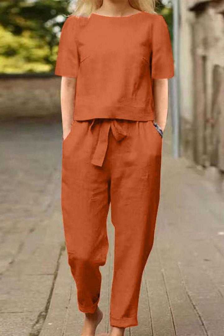 ADDISON™ - Cotton-Linen Blend Monochrome Two-Piece Set