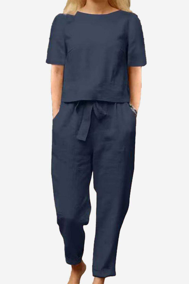 ADDISON™ - Cotton-Linen Blend Monochrome Two-Piece Set