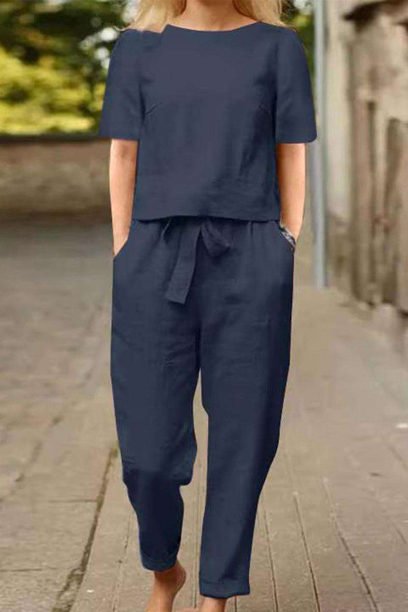 ADDISON™ - Cotton-Linen Blend Monochrome Two-Piece Set