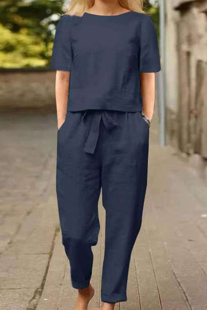 ADDISON™ - Cotton-Linen Blend Monochrome Two-Piece Set