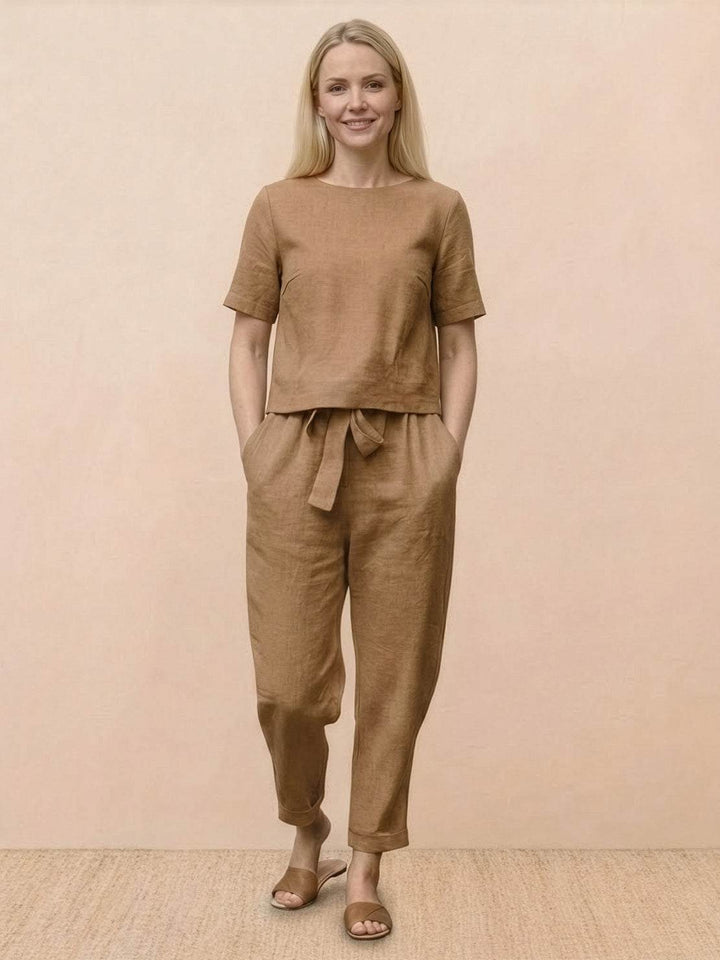 ADDISON™ - Cotton-Linen Blend Monochrome Two-Piece Set