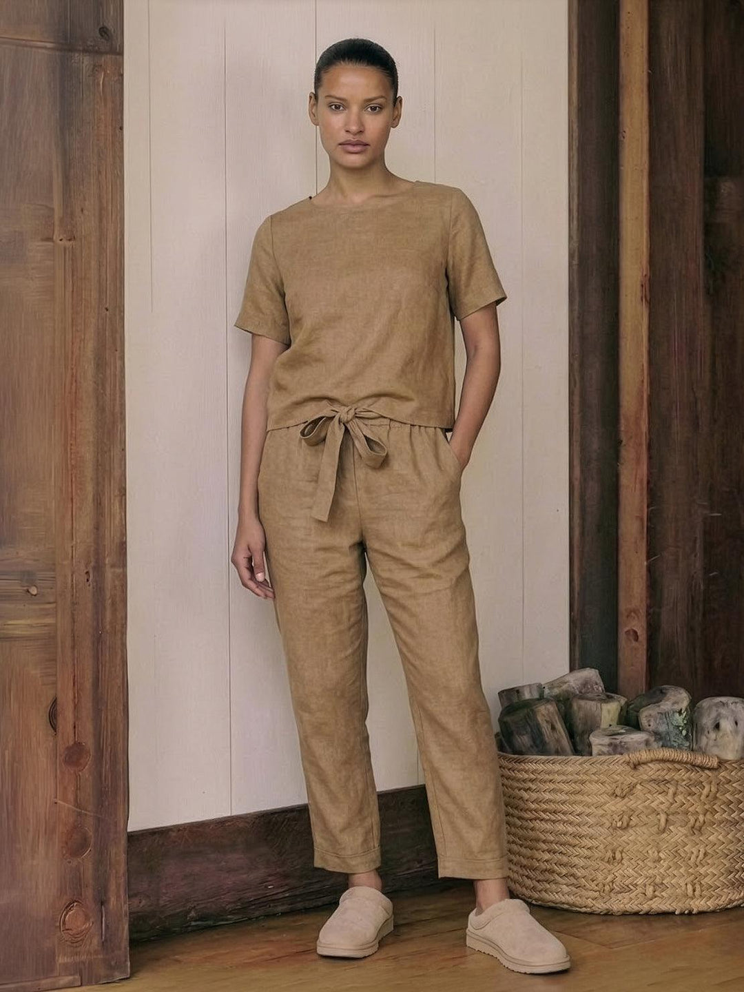 ADDISON™ - Cotton-Linen Blend Monochrome Two-Piece Set