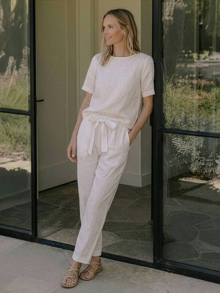 ADDISON™ - Cotton-Linen Blend Monochrome Two-Piece Set