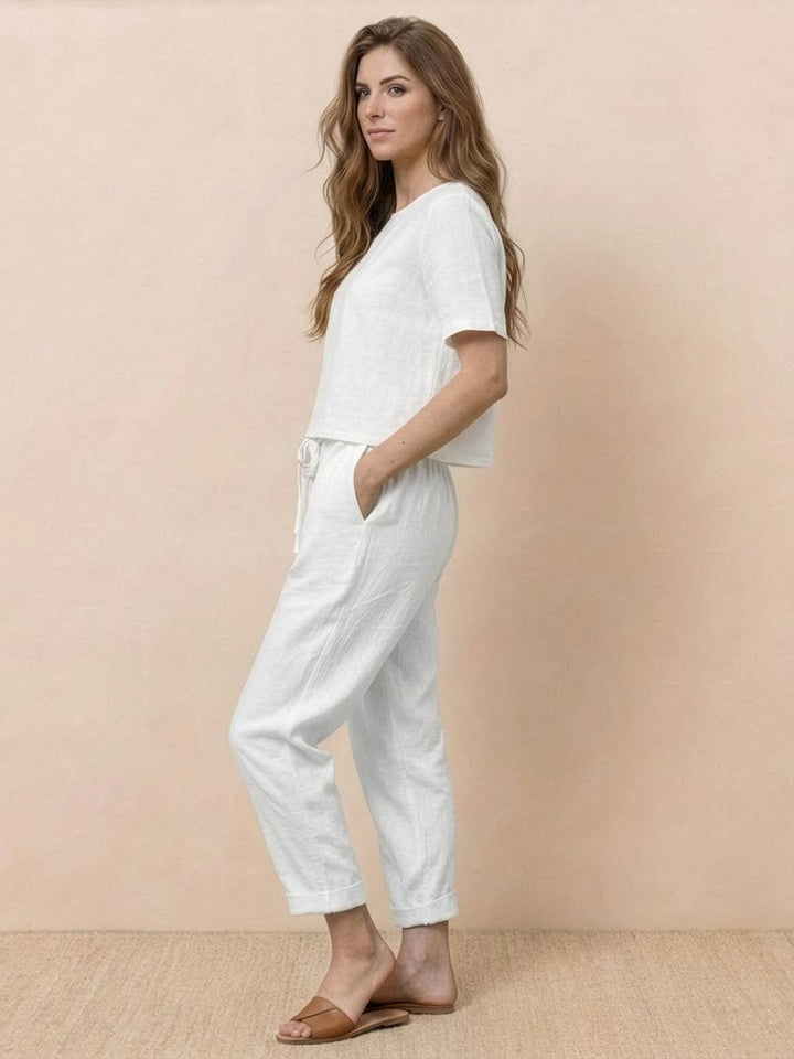 ADDISON™ - Cotton-Linen Blend Monochrome Two-Piece Set