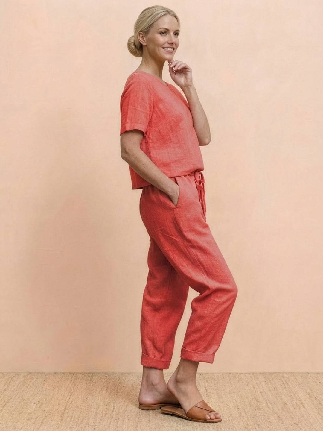ADDISON™ - Cotton-Linen Blend Monochrome Two-Piece Set