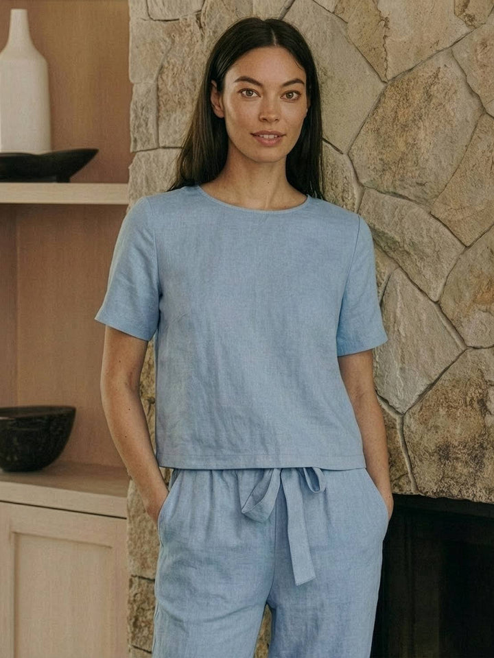 ADDISON™ - Cotton-Linen Blend Monochrome Two-Piece Set