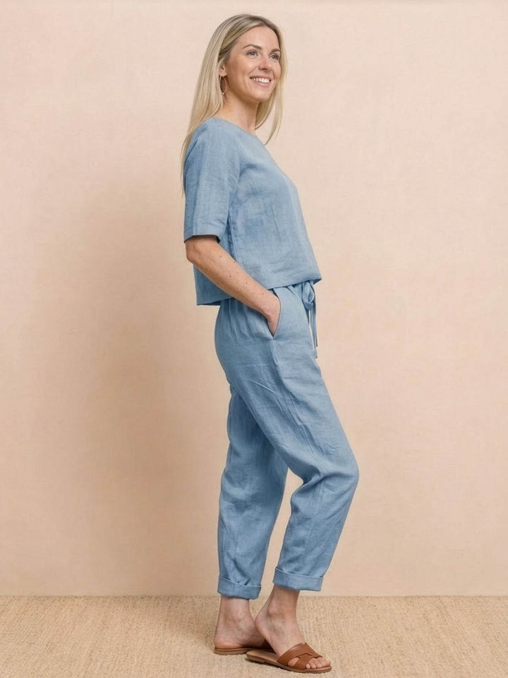 ADDISON™ - Cotton-Linen Blend Monochrome Two-Piece Set