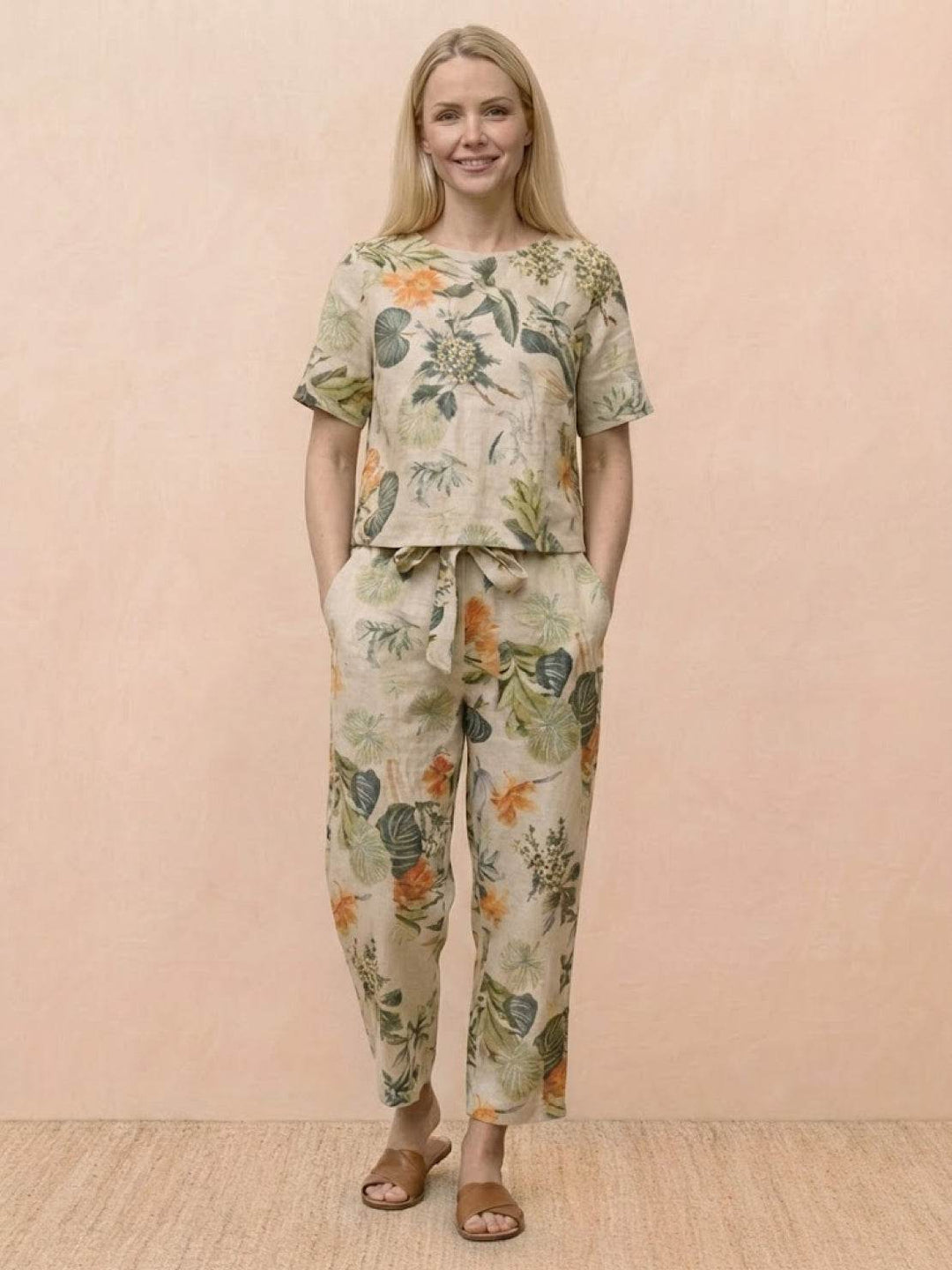 ADDISON™ - Cotton-Linen Blend Monochrome Two-Piece Set