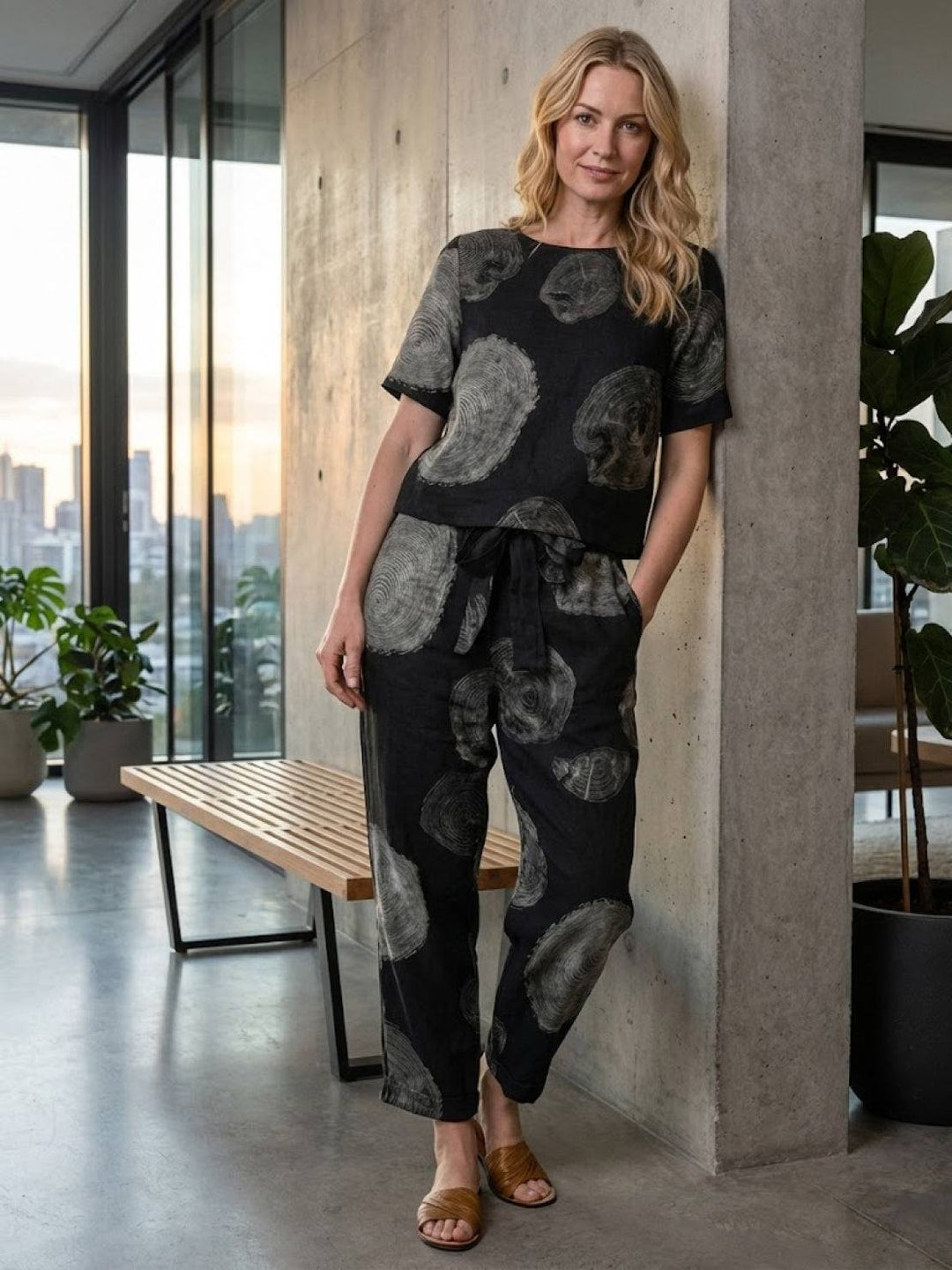 ADDISON™ - Cotton-Linen Blend Monochrome Two-Piece Set