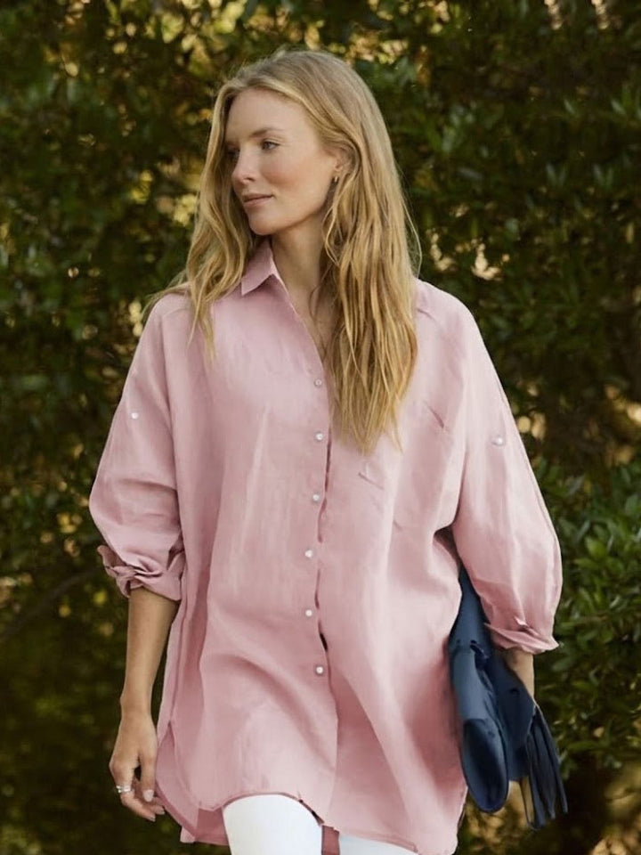 ELSIE™ - Oversized 100% Cotton Linen Shirt