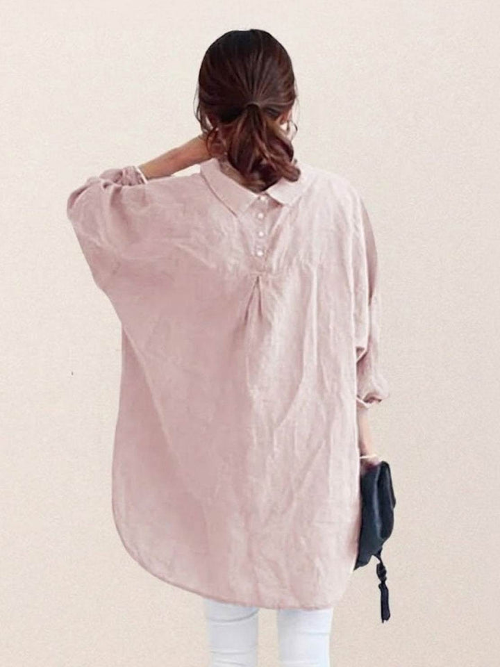 ELSIE™ - Oversized 100% Cotton Linen Shirt