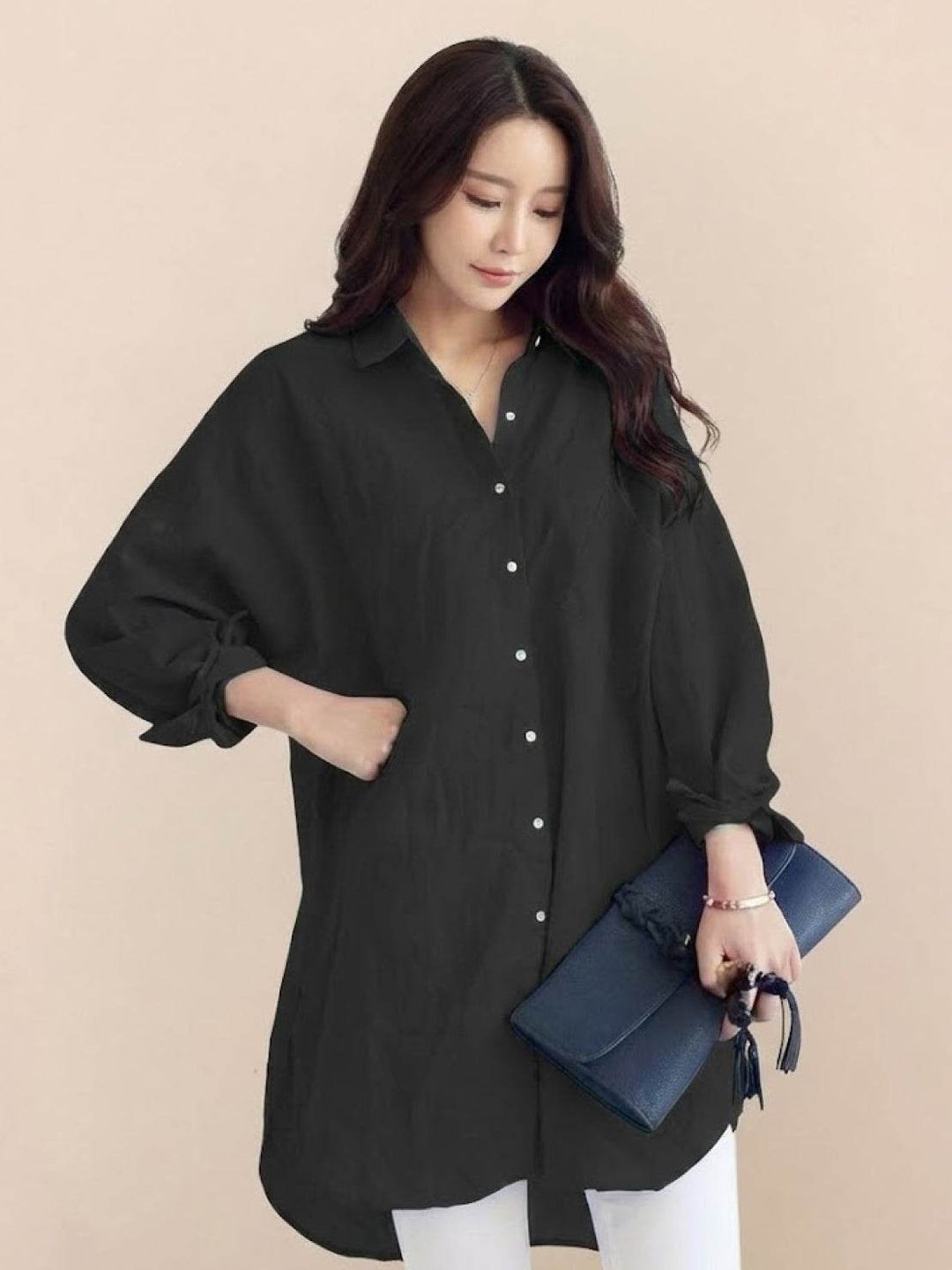 ELSIE™ - Oversized 100% Cotton Linen Shirt