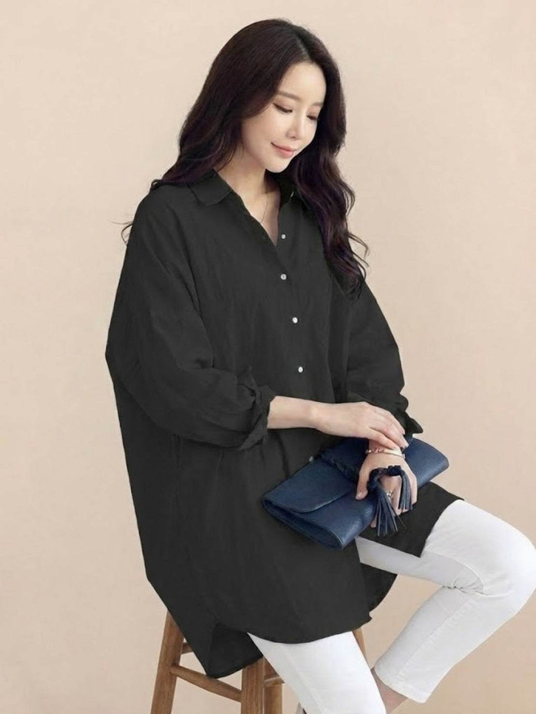 ELSIE™ - Oversized 100% Cotton Linen Shirt