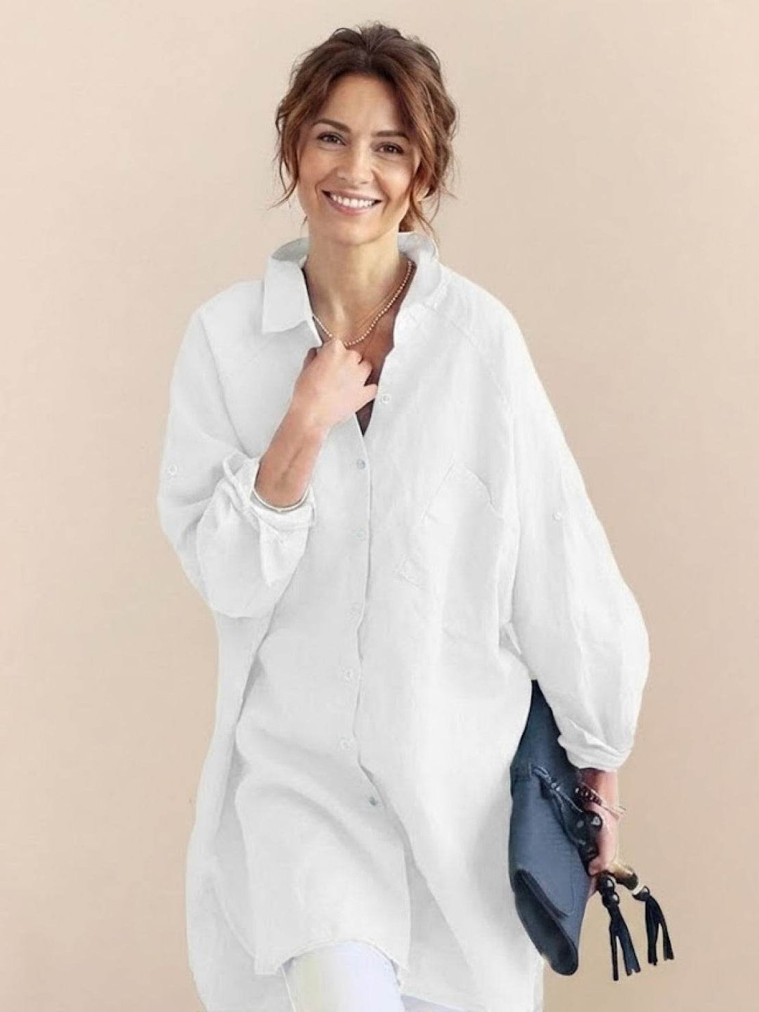 ELSIE™ - Oversized 100% Cotton Linen Shirt