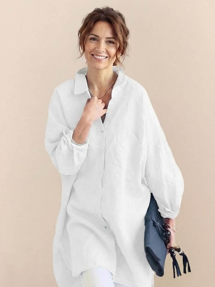 ELSIE™ - Oversized 100% Cotton Linen Shirt