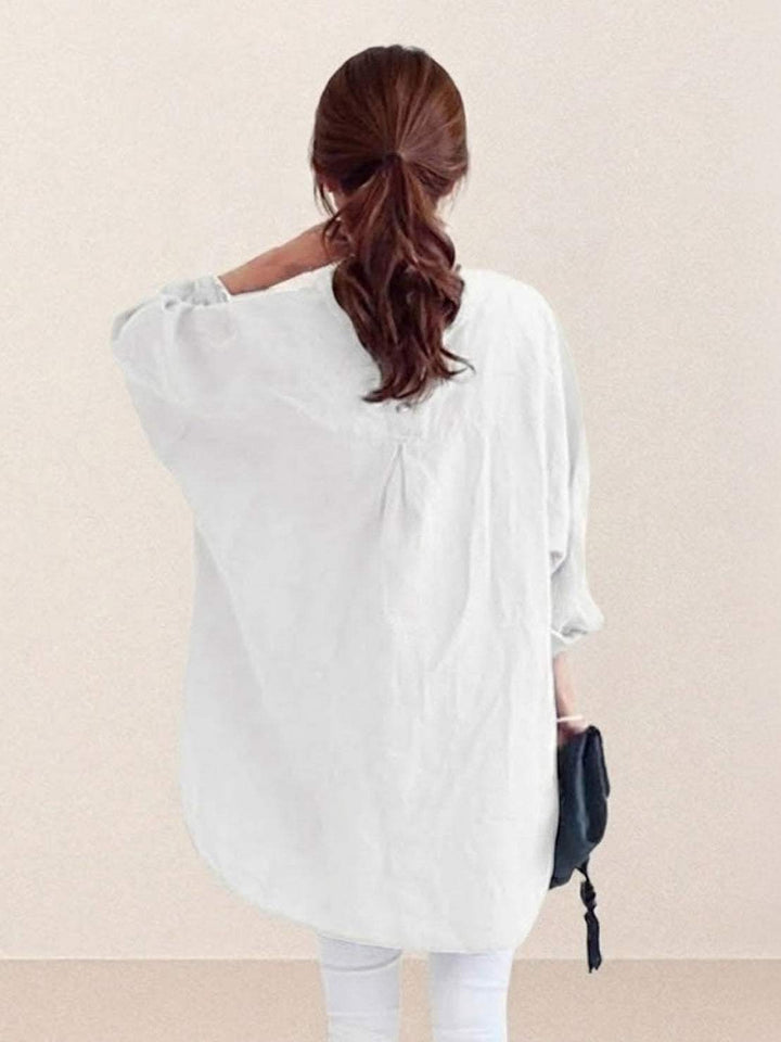 ELSIE™ - Oversized 100% Cotton Linen Shirt