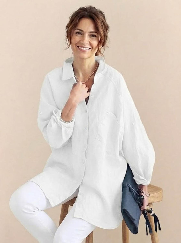 ELSIE™ - Oversized 100% Cotton Linen Shirt