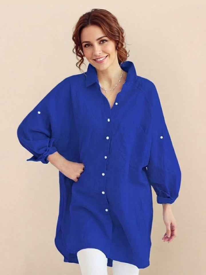 ELSIE™ - Oversized 100% Cotton Linen Shirt