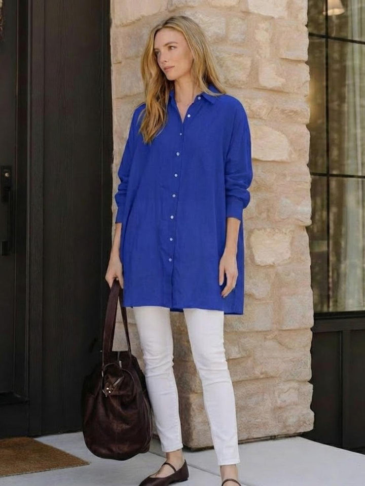 ELSIE™ - Oversized 100% Cotton Linen Shirt
