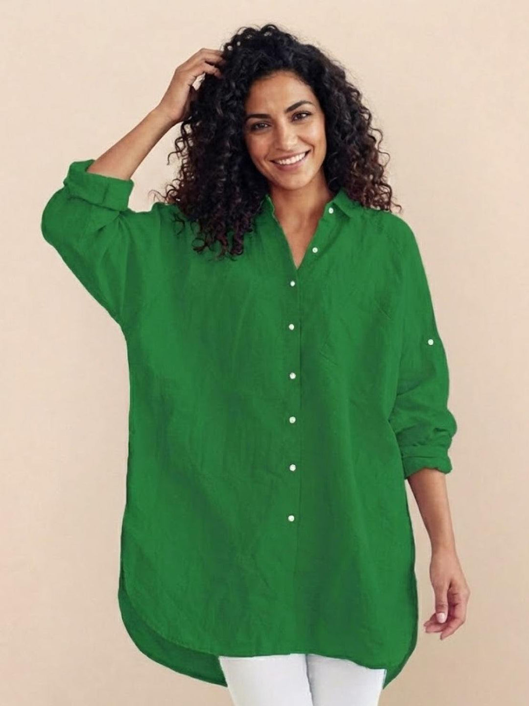 ELSIE™ - Oversized 100% Cotton Linen Shirt