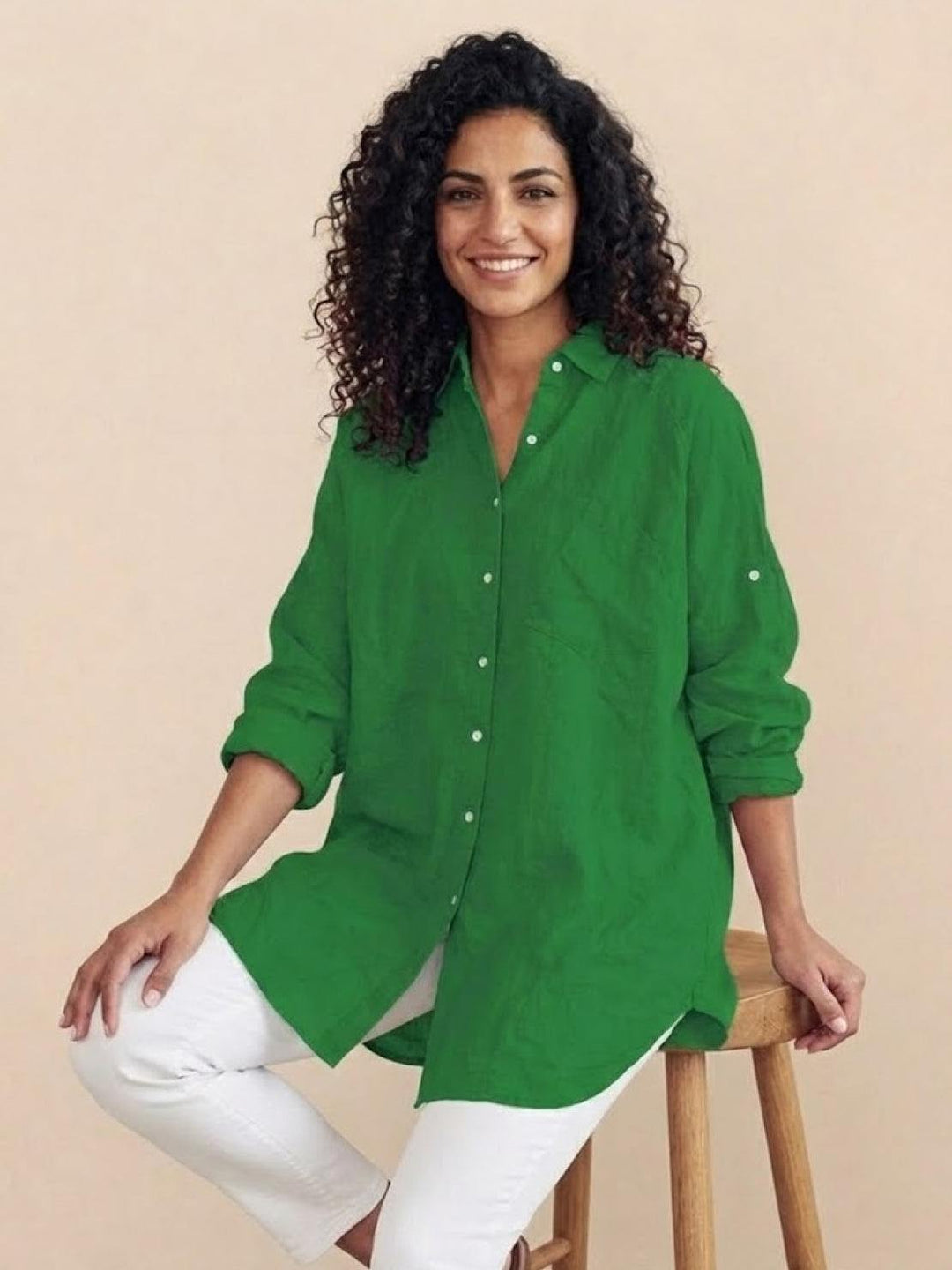 ELSIE™ - Oversized 100% Cotton Linen Shirt