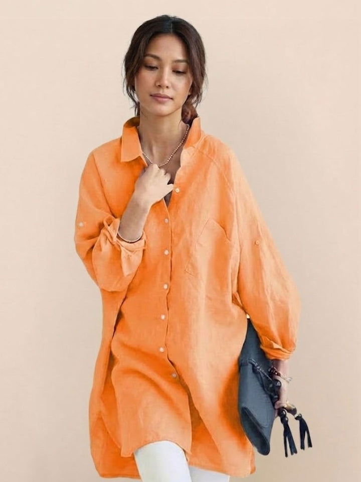 ELSIE™ - Oversized 100% Cotton Linen Shirt
