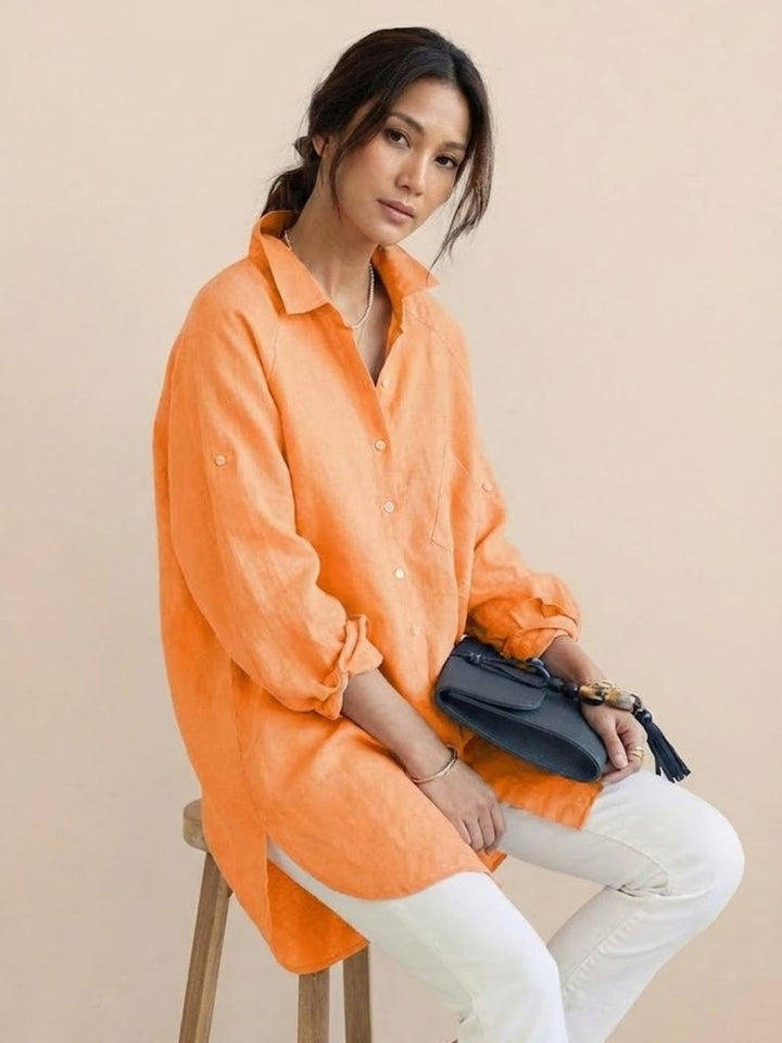 ELSIE™ - Oversized 100% Cotton Linen Shirt