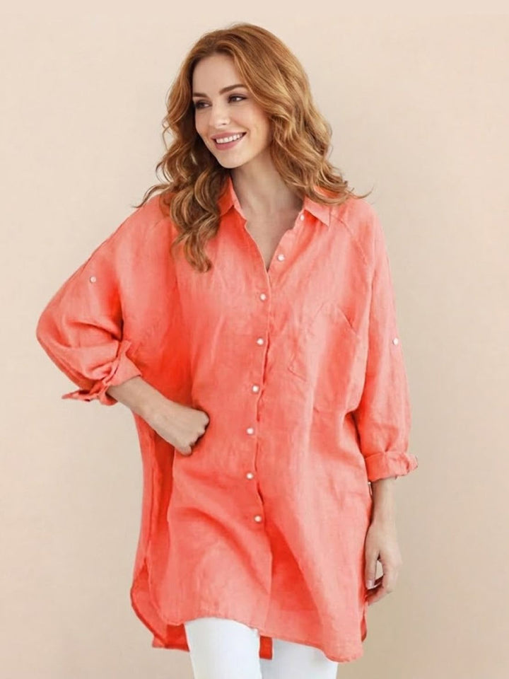 ELSIE™ - Oversized 100% Cotton Linen Shirt