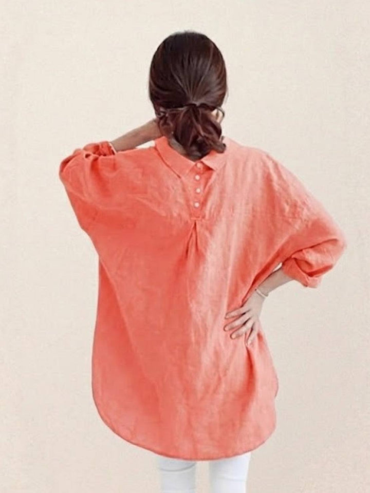 ELSIE™ - Oversized 100% Cotton Linen Shirt