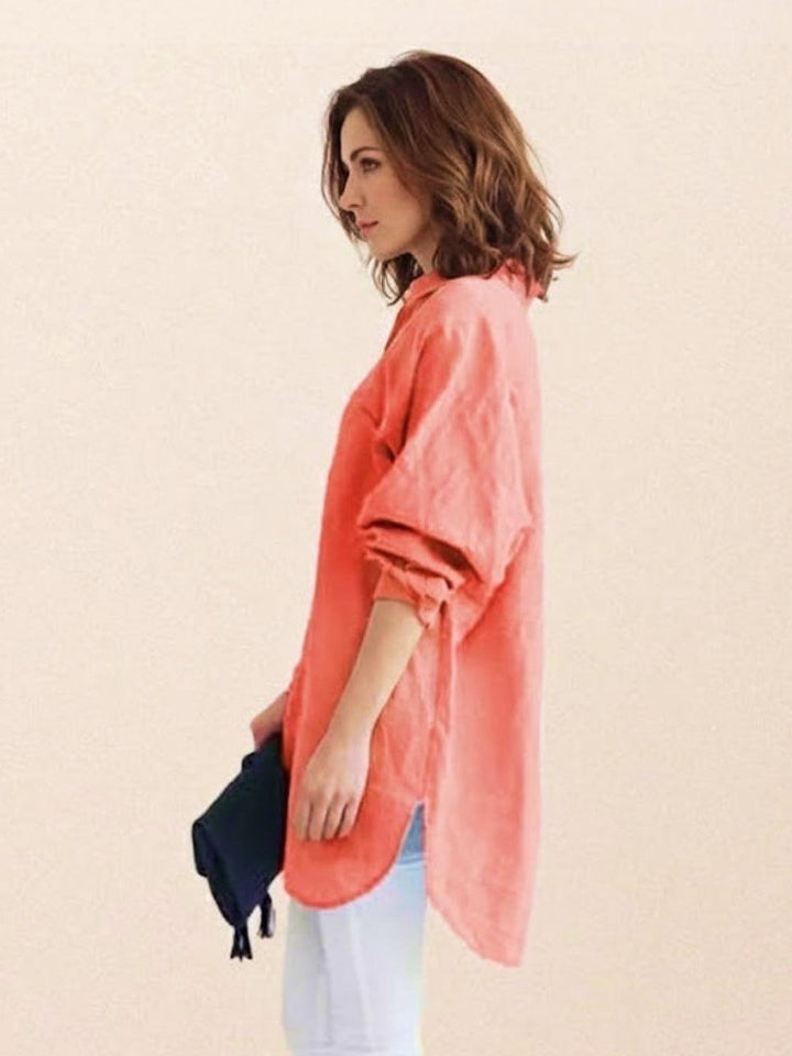 ELSIE™ - Oversized 100% Cotton Linen Shirt