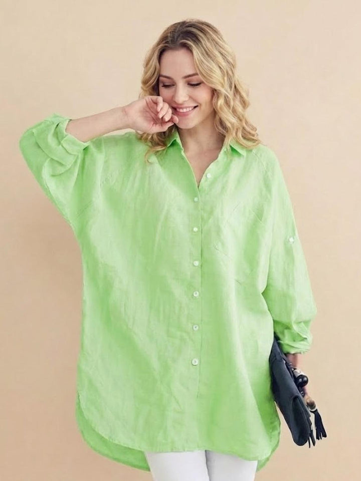 ELSIE™ - Oversized 100% Cotton Linen Shirt