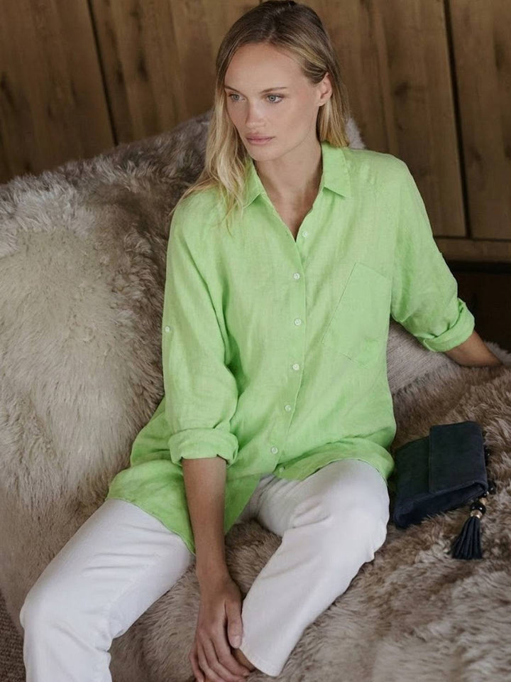 ELSIE™ - Oversized 100% Cotton Linen Shirt