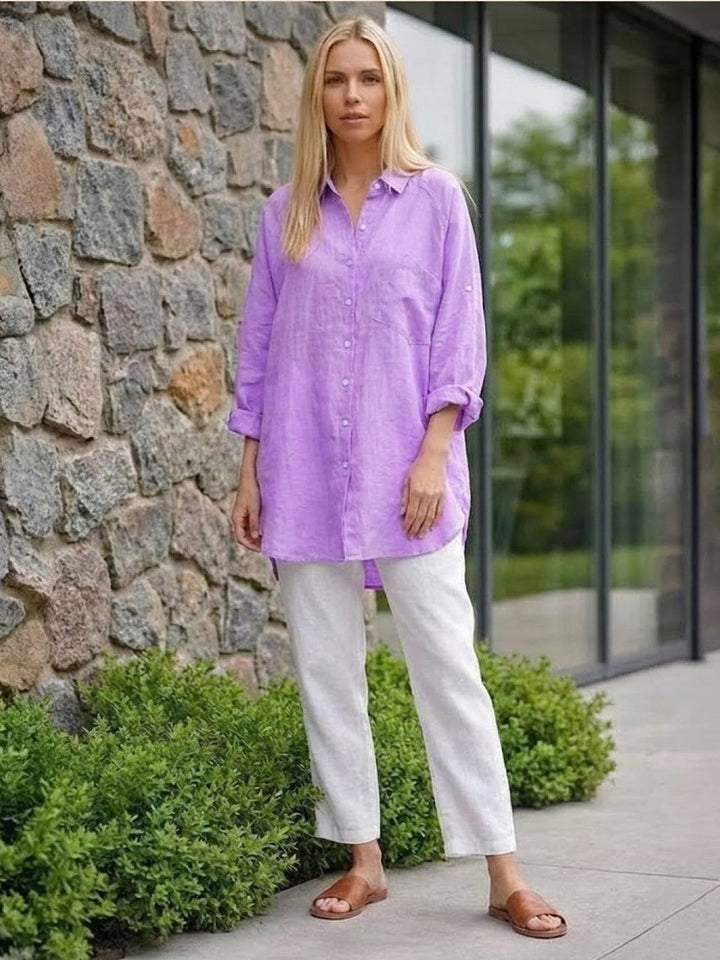 ELSIE™ - Oversized 100% Cotton Linen Shirt
